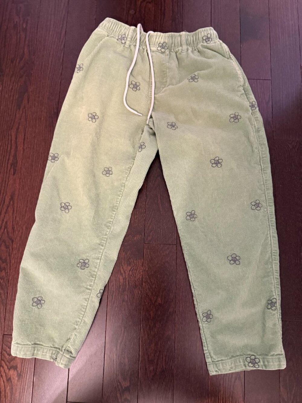 Urban Outfitters Womens Corduroy Embroidered Flower Pants